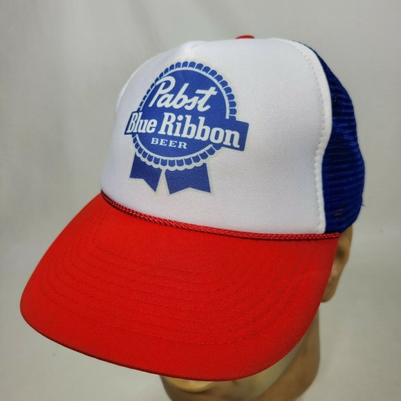 Nissun Other - Vintage Pabst Blue Ribbon PBR Snapback Hat Red White Blue Foam Rope Nissun Cap